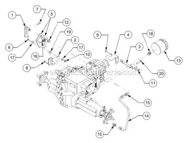 Neutral Linkage, Hydraulic Pickup And Return Diagram and Parts List for LT2138 13A-214F710 Cub Cadet Lawn Tractor
